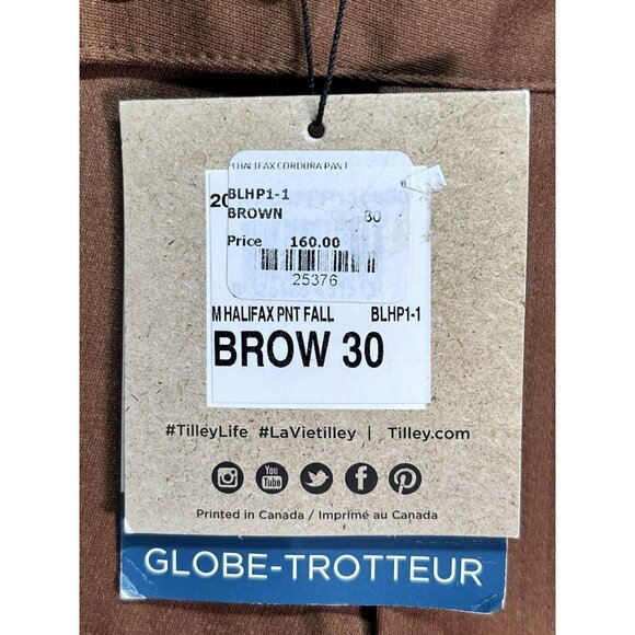 Tilley Wanderer Halifax Pants Wanderer Collection Brown Size 30 NWT - Picture 5 of 10